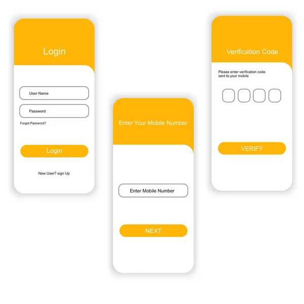 The process of checking the code by phone number. Authorization. Authorization design. UI UX Design lizenzfreie Stockillustrationen
