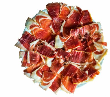 Baltayla kesilmiş jambon tabağı