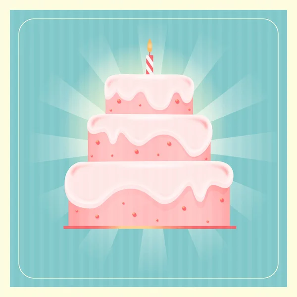 Torta Torta Dolci Torta Compleanno Panificio Panetteria Negozio Manifesto Illustrazione — Vettoriale Stock