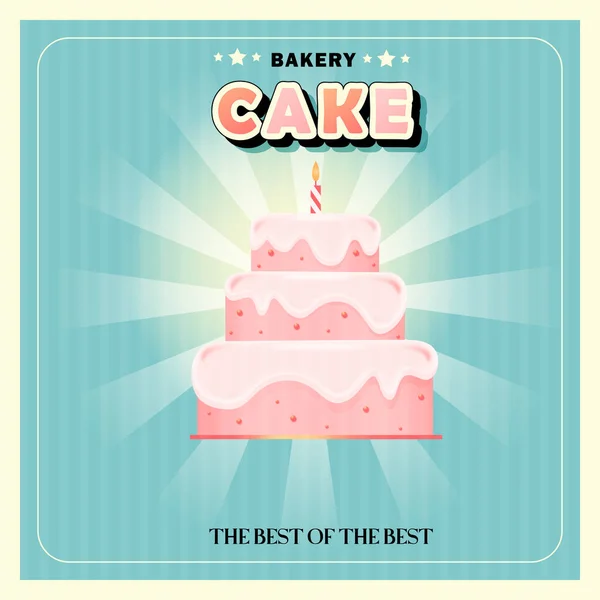 最好的最好的 生日蛋糕 面包店 用于烘焙或储存 — 图库矢量图片
