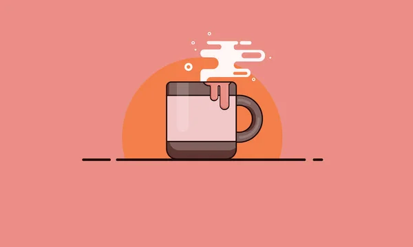 Une Tasse Thé Chaud Café Une Tasse Brun Sur Table — Image vectorielle