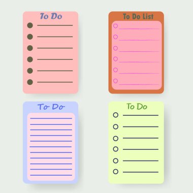  Mavi, kırmızı işaretleme için bir çember oluşturulmuş yapılacak işler listesi