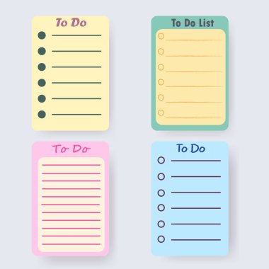 Pembe, yeşil ve bej olarak işaretlemek için bir çember oluşturulmuş yapılacak işler listesi