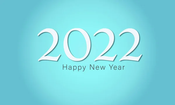 蓝色背景下的2022年新年快乐 — 图库矢量图片