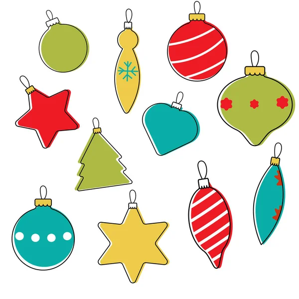 Noel topları çizimi. Noel oyuncakları.