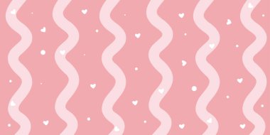 Bebek dalgalı pembe pürüzsüz desenli minik kalpli