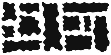 Yumuşak kenarlı organik dalgalı dikdörtgen çerçeve şekilleri