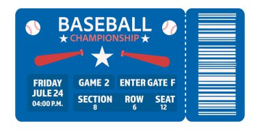 Kart beysbol bileti. Bej rengi, giriş planı.