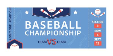 Kart beyzbol kuponu şampiyonluğu modern mavi düzen