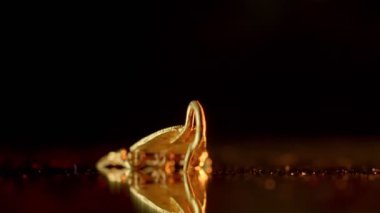 2000 yaşındaki İskitli bir rahibenin altın küpesi. Kazılar sırasında bulunan eski bir küpe.