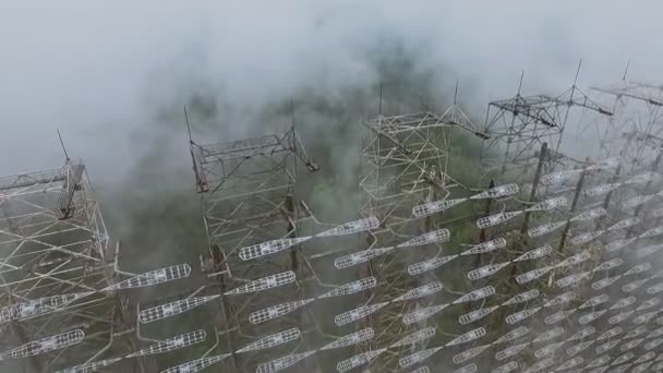 Az ív a Szovjetunió titkos tárgya, felülről lőtték le a középső tervben. Csernobil város 2 — Stock videók