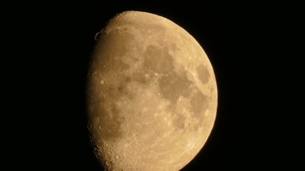 Half moon, moon phases. Prores422. — Stock Video