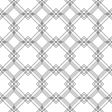 Siyah çizgilerde, beyaz dolgularda geometrik, pürüzsüz desen.