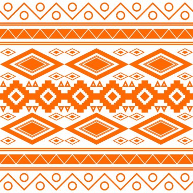 Geleneksel Meksika turuncu ve beyaz desenli.