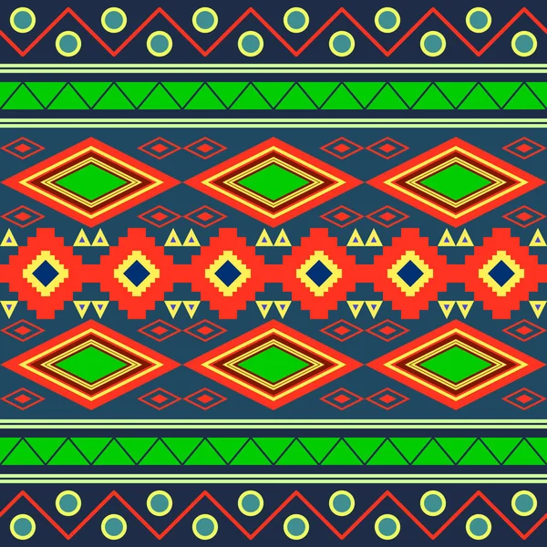 Traditional Mexican Seamless Pattern Full Color Orange Green Yellow Blue — Stock Vector