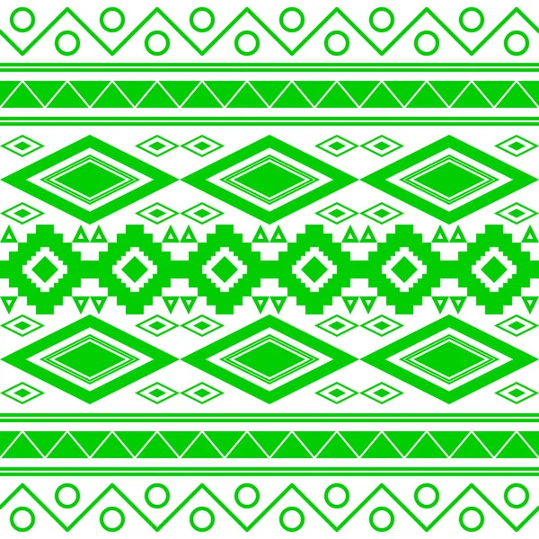 Traditionelle Mexikanische Nahtlose Muster Grün Und Weiß — Stockvektor