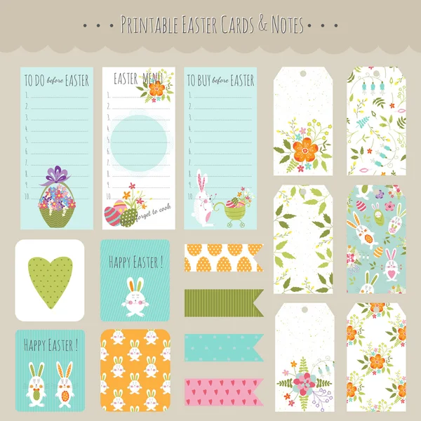 Set of Easter cards and notes — Vector de stoc