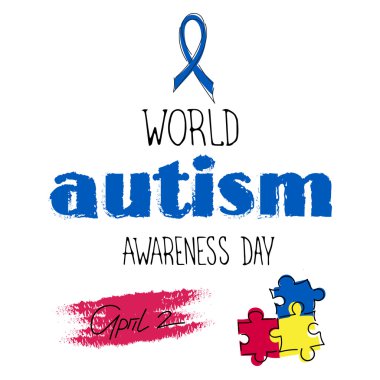 Autism awareness lettering clipart