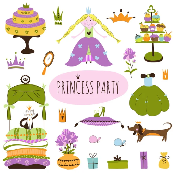 Princesa partido conjunto — Archivo Imágenes Vectoriales