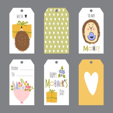 Mothers Day set of tags clipart