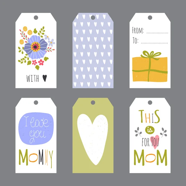 Mothers Day set of tags — Stock Vector