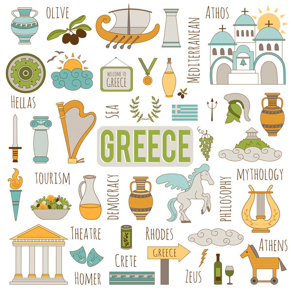 Greece set of elements