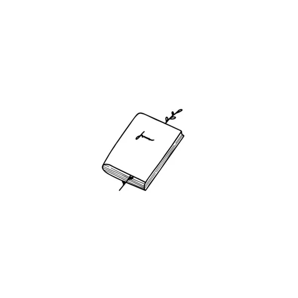 Vector dibujado a mano icono del libro. Ilustración sencilla de garabatos. — Vector de stock