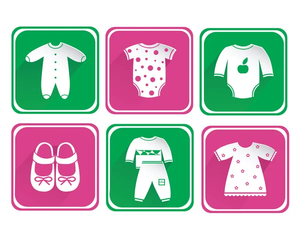 Bebek giysileri Icon set