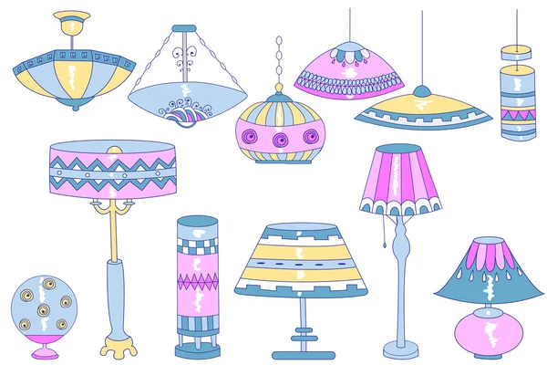 Lampen doodles — Stockvector