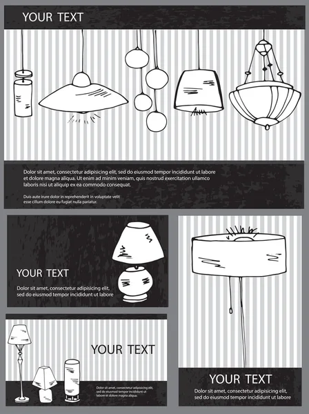 Carte della lampada — Vettoriale Stock