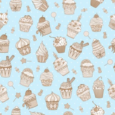 Cupcake doodle desen