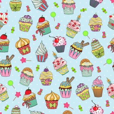 Cupcake doodle desen