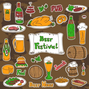 Bira Festivali vektör set