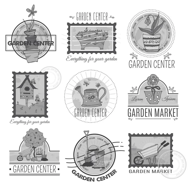 Set logo Garden Center — Vettoriale Stock