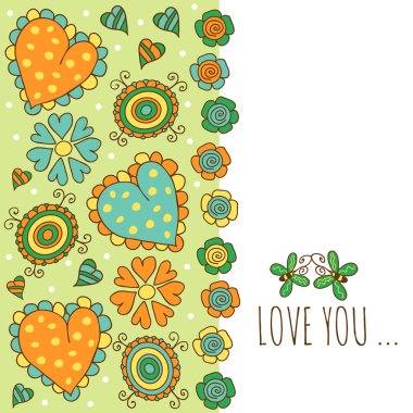 Çiçekli tebrik kartı.