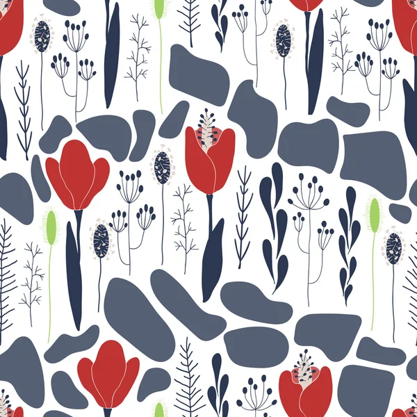 Tulipes motif floral — Image vectorielle