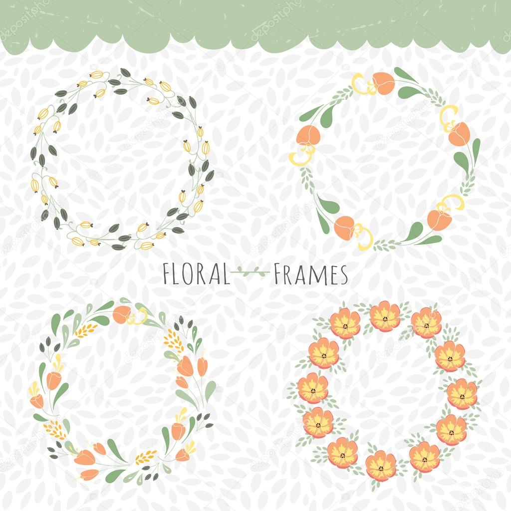 Floral frames set