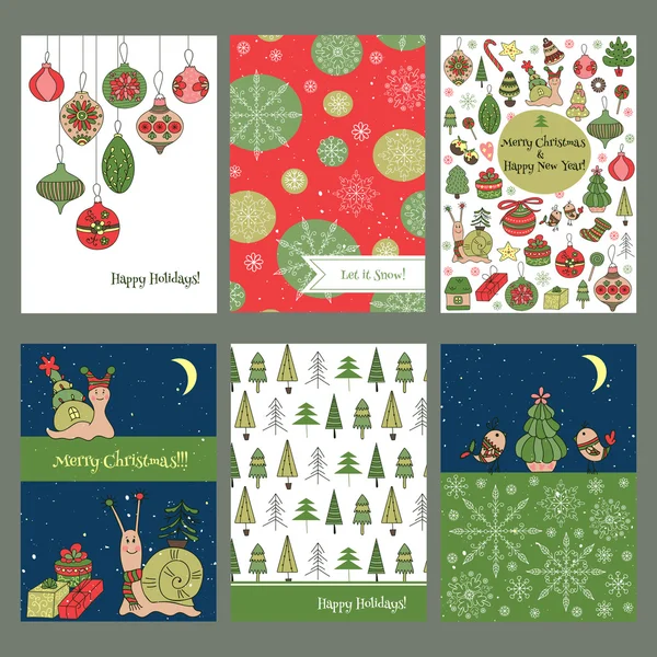 Christmas card templates set — Stock Vector