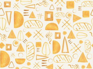 Geometrik altın desenli. Soyut altın element. Tekrarlanan desen