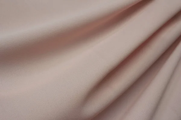 Textura Tecido Sedoso Bege Claro Com Cortinas Para Design — Fotografia de Stock