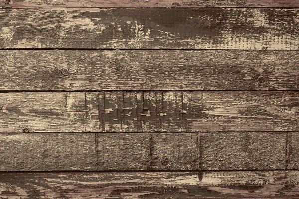 Texture Old Brown Shabby Wall Horizontal Wooden Boards Traces Paint — Stock Photo, Image