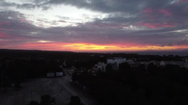 Palma de Mallorca 'da hava aracı görüşünden gün batımı