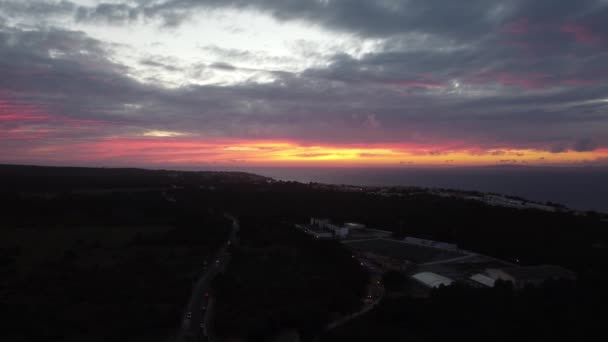 Puesta Sol Palma Mallorca Desde Vista Dron — Vídeo de stock