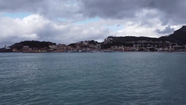 Chmurny Dzień Porcie Soller Palma Mallorca — Wideo stockowe