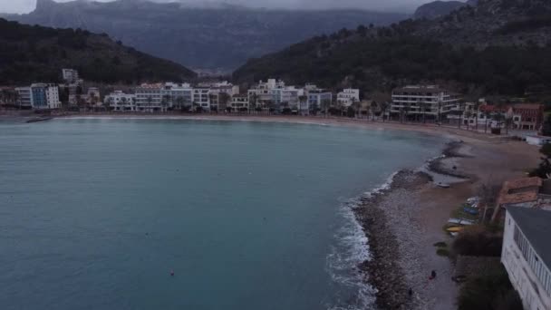Chmurny Dzień Porcie Soller Palma Mallorca — Wideo stockowe