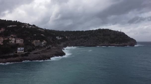 Dia Nublado Porto Soller Palma Maiorca — Vídeo de Stock