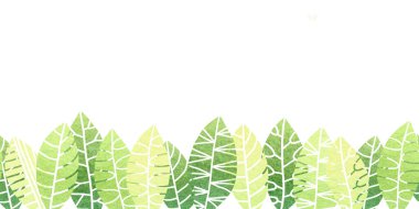 Suluboya yapraklı kenar süsü