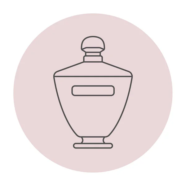 Parfümlü Şişe Simgesi Koku Nun Çizgi Çizimi Açık Pembe Arkaplan — Stok Vektör