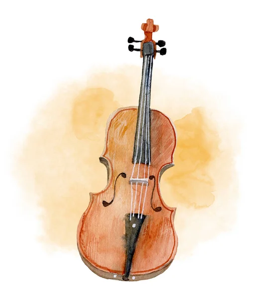 Akvarell violin. Musikinstrument — Stockfoto