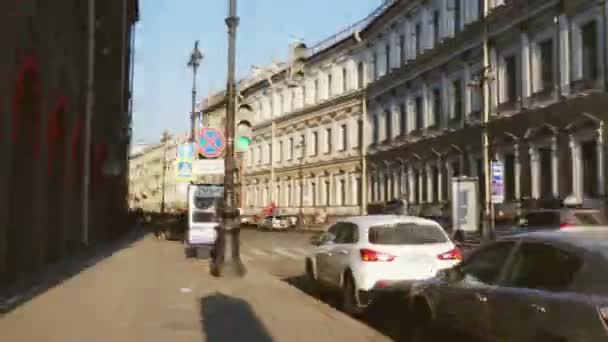 Hiper lapso. Calles de San Petersburgo — Vídeos de Stock